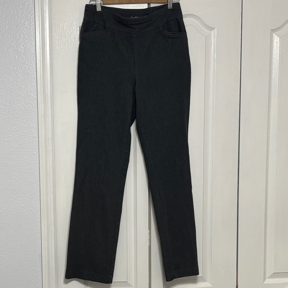 croft & barrow Heathered Charcoal Grey Straight-Leg Ponte Pants